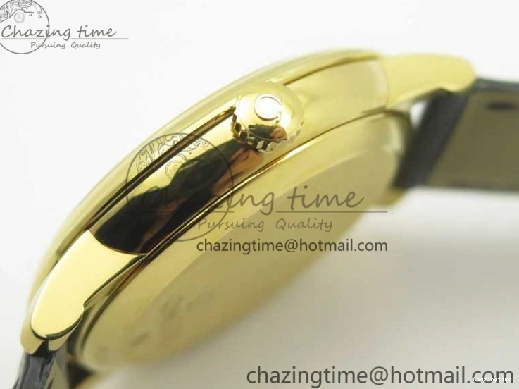 0111 De Ville YG MKF 1:1 Best Edition Silver Dial Diamonds Markers on Black Leather Strap MIYOTA 9015 V Flexible 8046